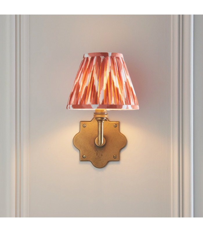 Anvil Angle & Zigzag 16cm Wall Lamp Antique Brass Apricot Orange-3
