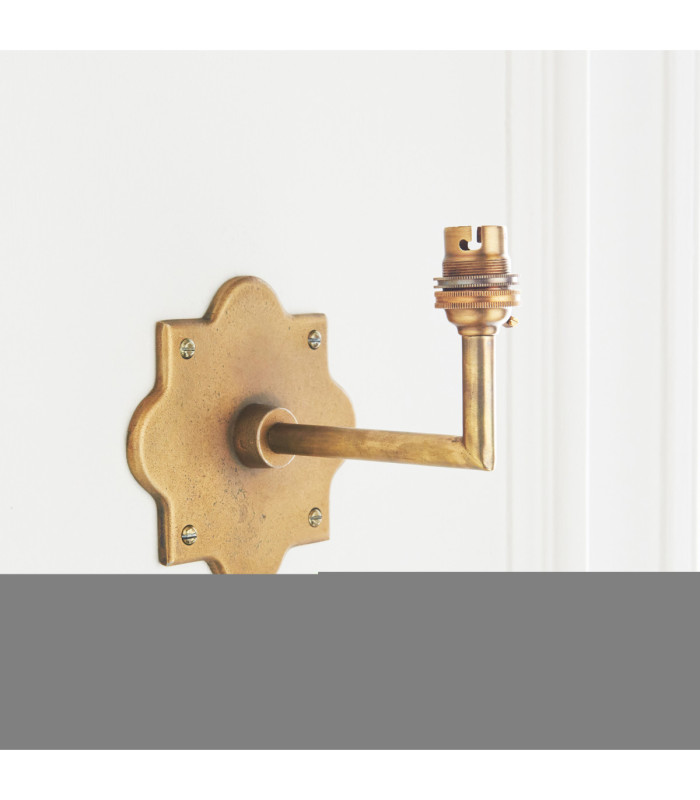 Anvil Angle & Zigzag 16cm Wall Lamp Antique Brass Apricot Orange-6