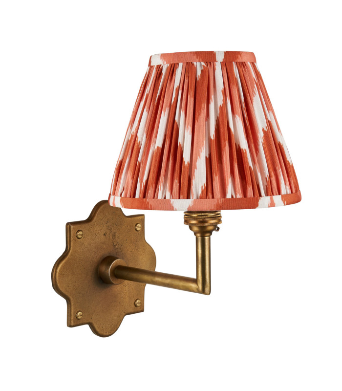 Anvil Angle & Zigzag 16cm Wall Lamp Antique Brass Apricot Orange-9