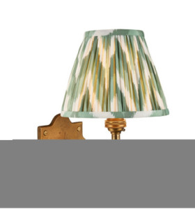 Anvil Angle & Zigzag 16cm Wall Lamp Antique Brass Cotswold Green-1