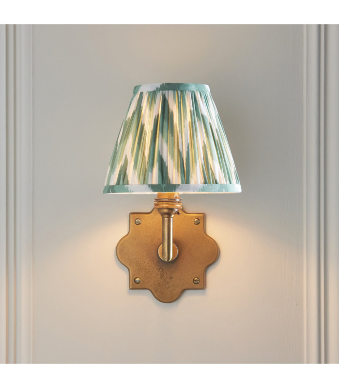 Anvil Angle & Zigzag 16cm Wall Lamp Antique Brass Cotswold Green-3