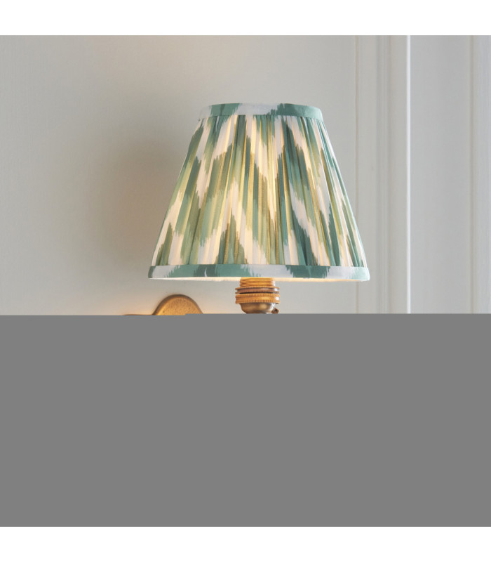 Anvil Angle & Zigzag 16cm Wall Lamp Antique Brass Cotswold Green-4