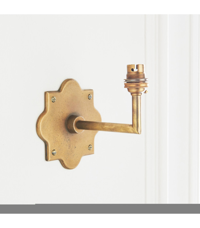 Anvil Angle & Zigzag 16cm Wall Lamp Antique Brass Cotswold Green-6