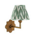 Anvil Angle & Zigzag 16cm Wall Lamp Antique Brass Cotswold Green-9