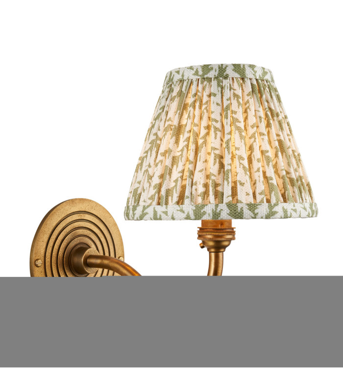 Ripple Curve & Leaf 16cm Wall Lamp Antique Brass Herb Garden Green-1