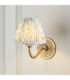 Ripple Curve & Leaf 16cm Wall Lamp Antique Brass Herb Garden Green-2