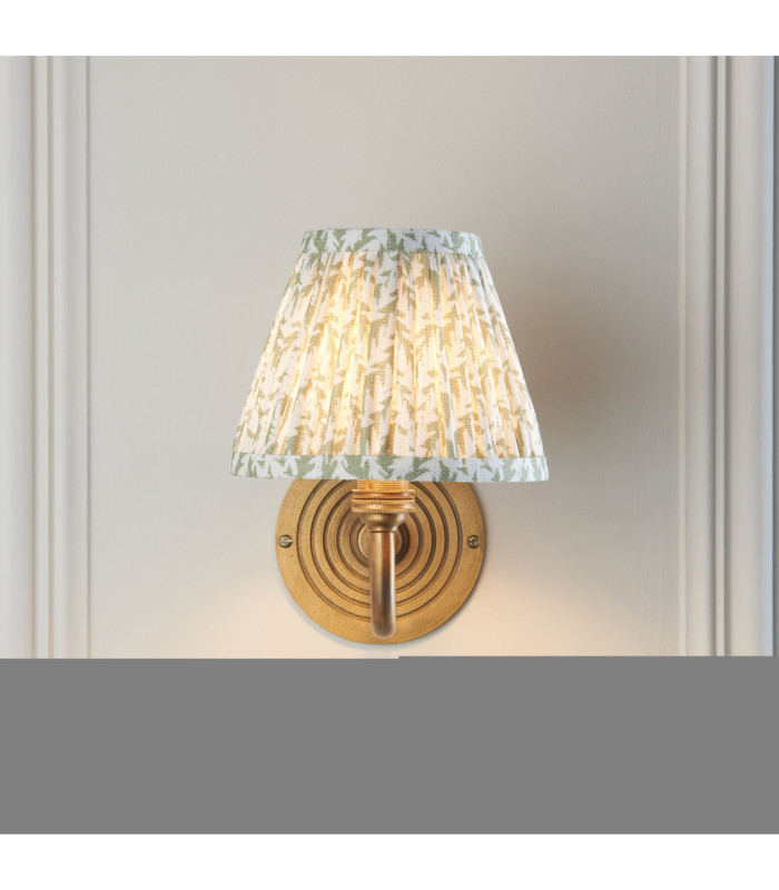 Ripple Curve & Leaf 16cm Wall Lamp Antique Brass Herb Garden Green-3