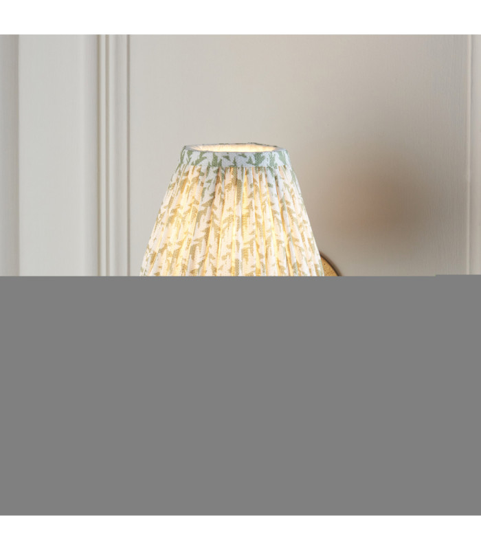 Ripple Curve & Leaf 16cm Wall Lamp Antique Brass Herb Garden Green-5