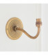 Ripple Curve & Leaf 16cm Wall Lamp Antique Brass Herb Garden Green-7
