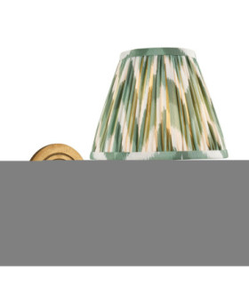 Ripple Curve & Zigzag 16cm Wall Lamp Antique Brass Cotswold Green-1