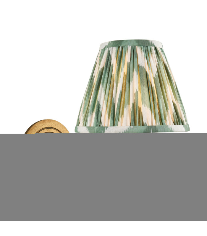 Ripple Curve & Zigzag 16cm Wall Lamp Antique Brass Cotswold Green-1
