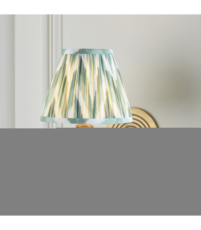 Ripple Curve & Zigzag 16cm Wall Lamp Antique Brass Cotswold Green-2