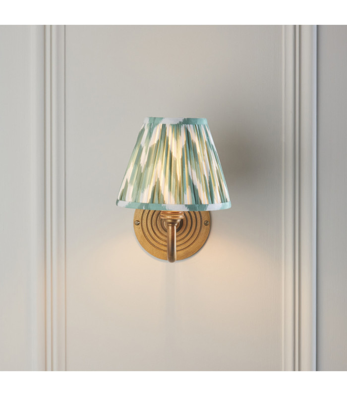Ripple Curve & Zigzag 16cm Wall Lamp Antique Brass Cotswold Green-3