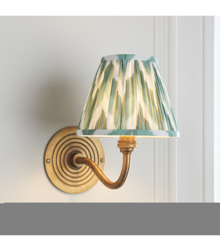 Ripple Curve & Zigzag 16cm Wall Lamp Antique Brass Cotswold Green-4