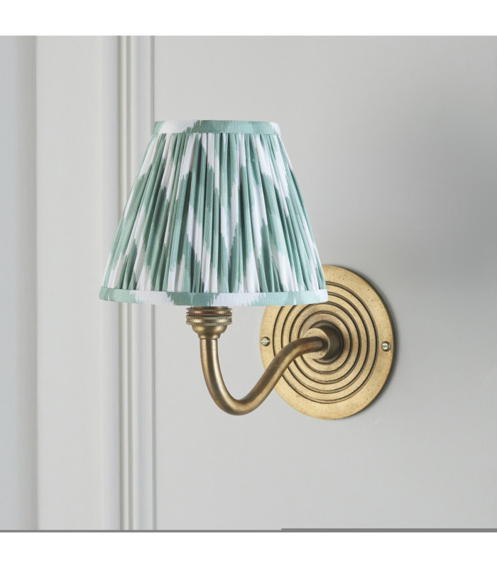Ripple Curve & Zigzag 16cm Wall Lamp Antique Brass Cotswold Green-6