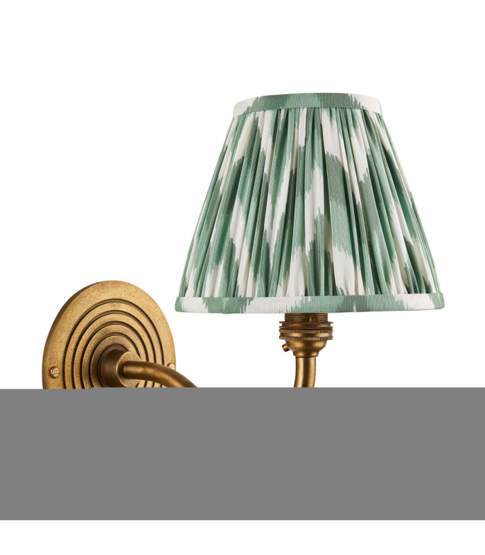 Ripple Curve & Zigzag 16cm Wall Lamp Antique Brass Cotswold Green-9