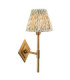 Diamond Tall & Leaf 16cm Wall Lamp Antique Brass Herb Garden Green-1