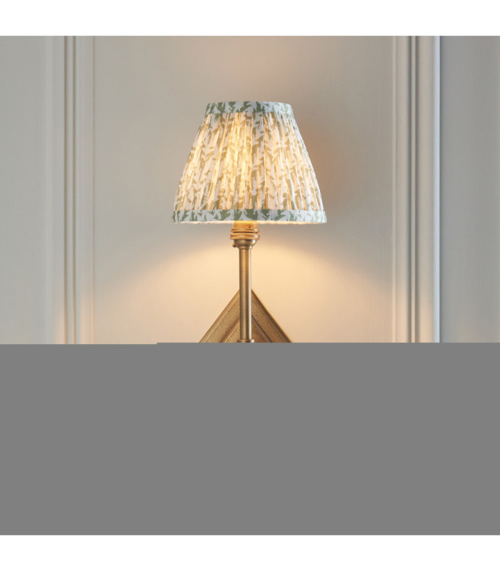 Diamond Tall & Leaf 16cm Wall Lamp Antique Brass Herb Garden Green-3