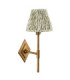 Diamond Tall & Leaf 16cm Wall Lamp Antique Brass Herb Garden Green-9