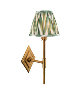 Diamond Tall & Zigzag 16cm Wall Lamp Antique Brass Cotswold Green-1