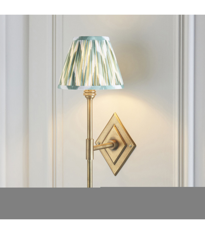 Diamond Tall & Zigzag 16cm Wall Lamp Antique Brass Cotswold Green-2