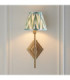Diamond Tall & Zigzag 16cm Wall Lamp Antique Brass Cotswold Green-3