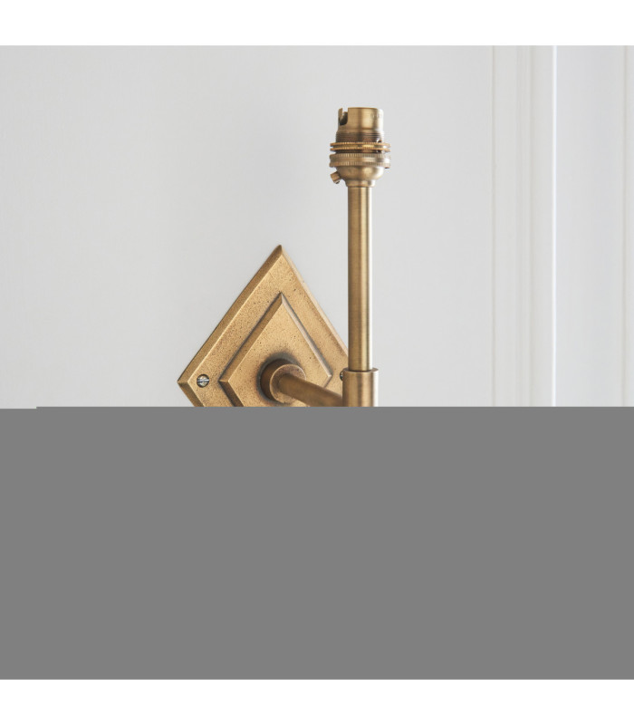 Diamond Tall & Zigzag 16cm Wall Lamp Antique Brass Cotswold Green-6