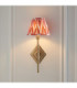 Diamond Tall & Zigzag 16cm Wall Lamp Antique Brass Apricot Orange-3