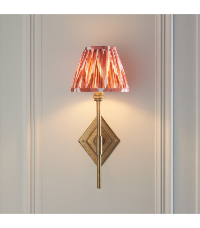 Diamond Tall & Zigzag 16cm Wall Lamp Antique Brass Apricot Orange-3