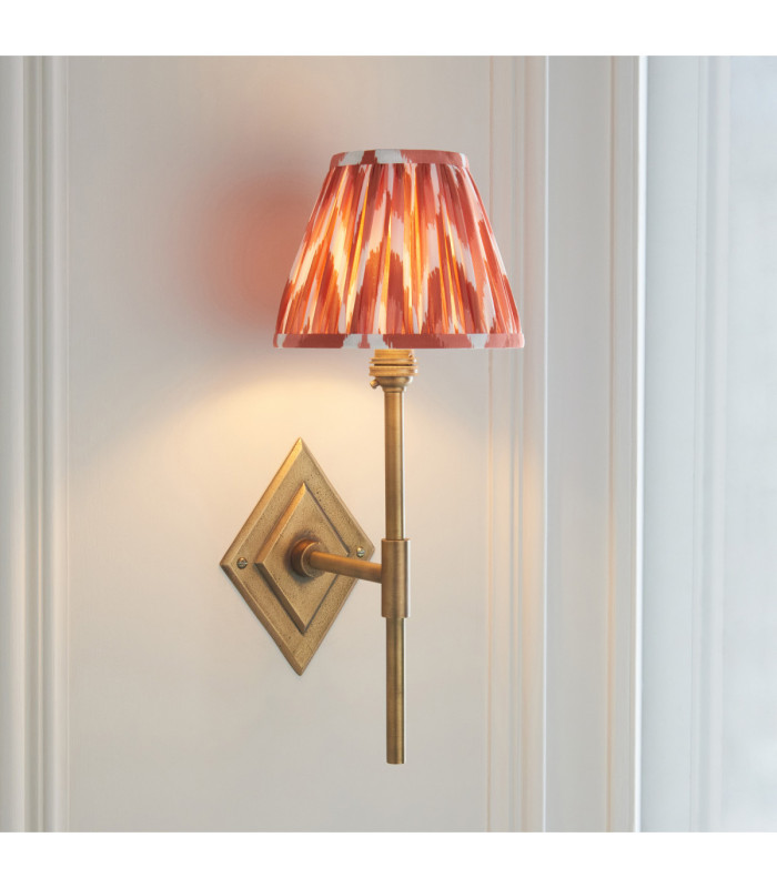 Diamond Tall & Zigzag 16cm Wall Lamp Antique Brass Apricot Orange-4