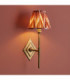Diamond Tall & Zigzag 16cm Wall Lamp Antique Brass Apricot Orange-5