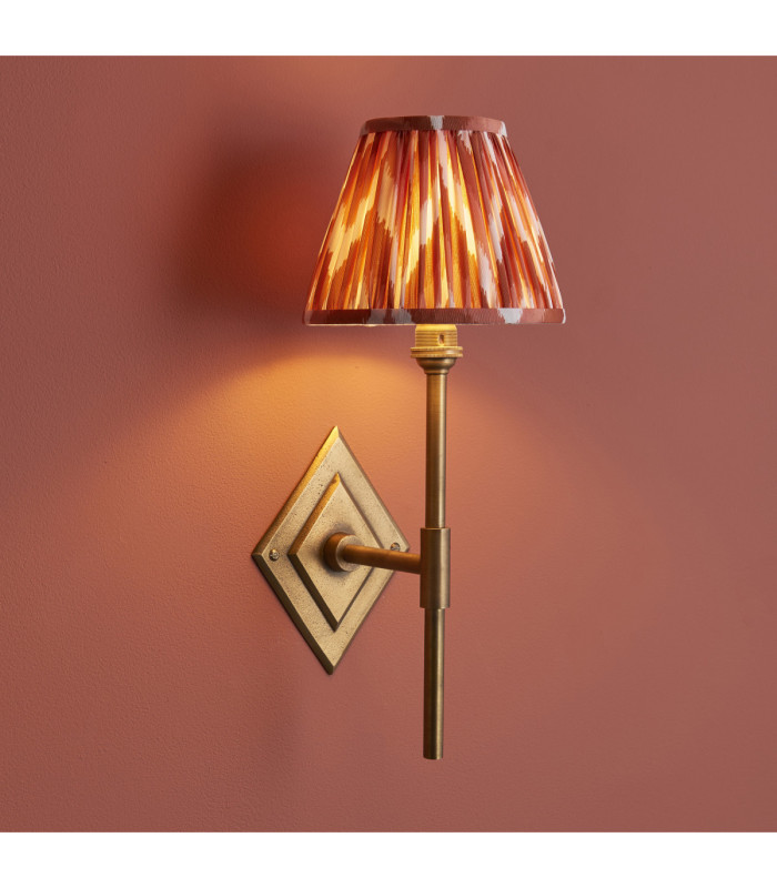 Diamond Tall & Zigzag 16cm Wall Lamp Antique Brass Apricot Orange-5