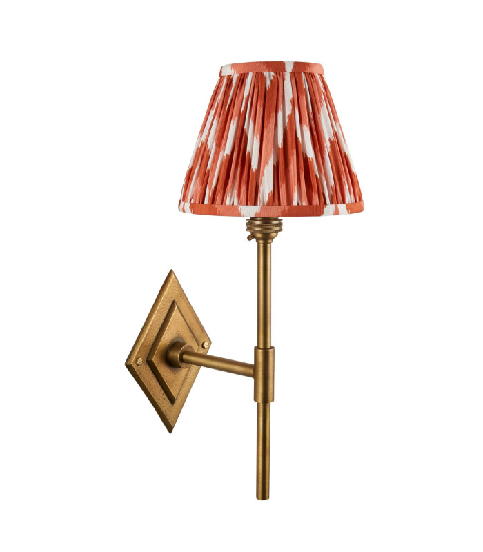 Diamond Tall & Zigzag 16cm Wall Lamp Antique Brass Apricot Orange-9