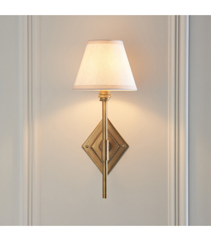 Diamond Tall & Ivy 16cm Wall Lamp Antique Brass Vintage White-3