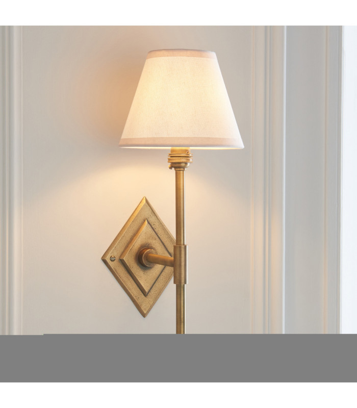Diamond Tall & Ivy 16cm Wall Lamp Antique Brass Vintage White-4