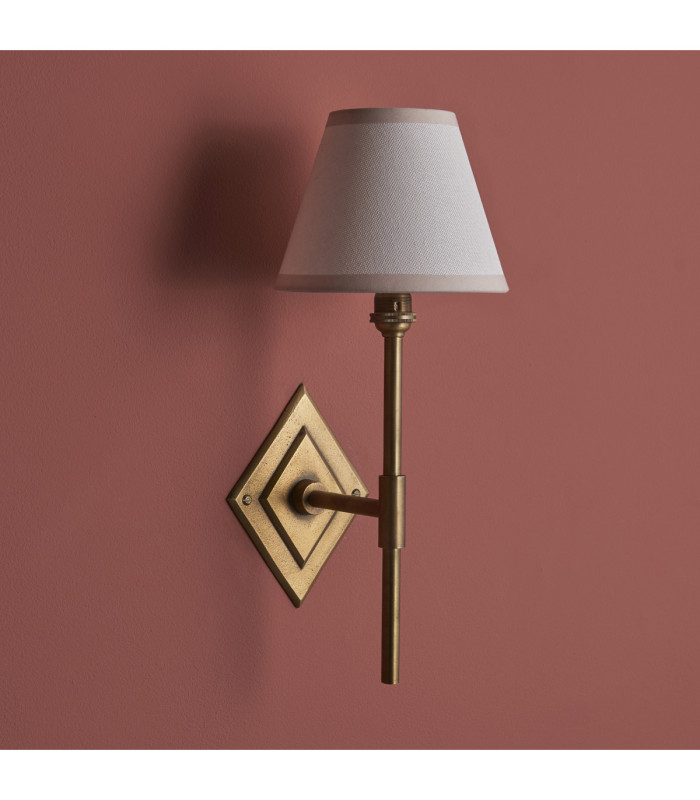 Diamond Tall & Ivy 16cm Wall Lamp Antique Brass Vintage White-6