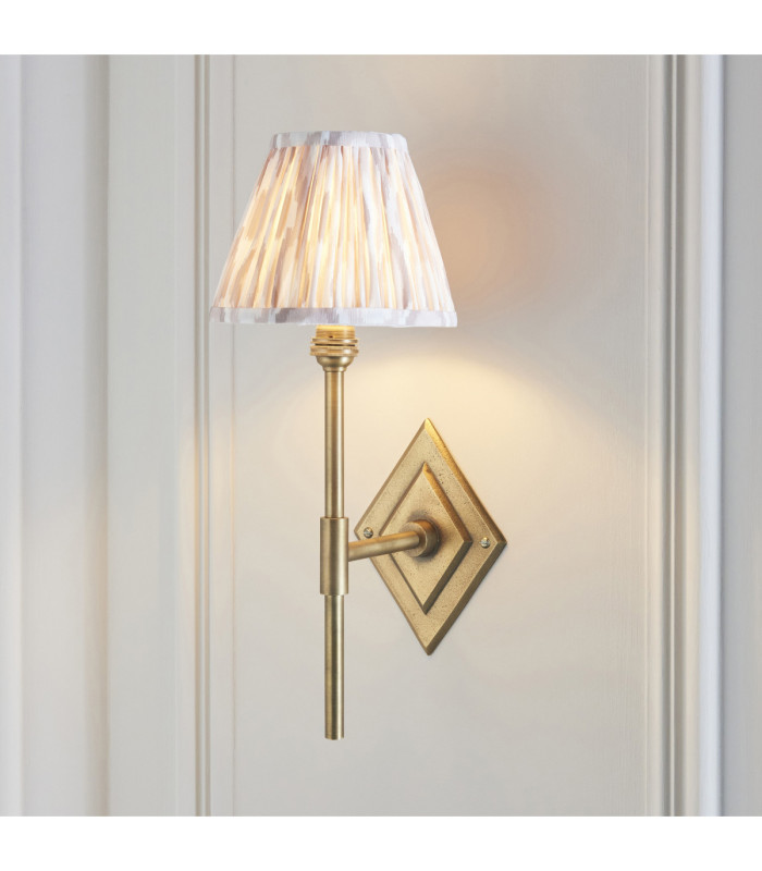 Diamond Tall & Ikat 16cm Wall Lamp Antique Brass Neutral Print-2