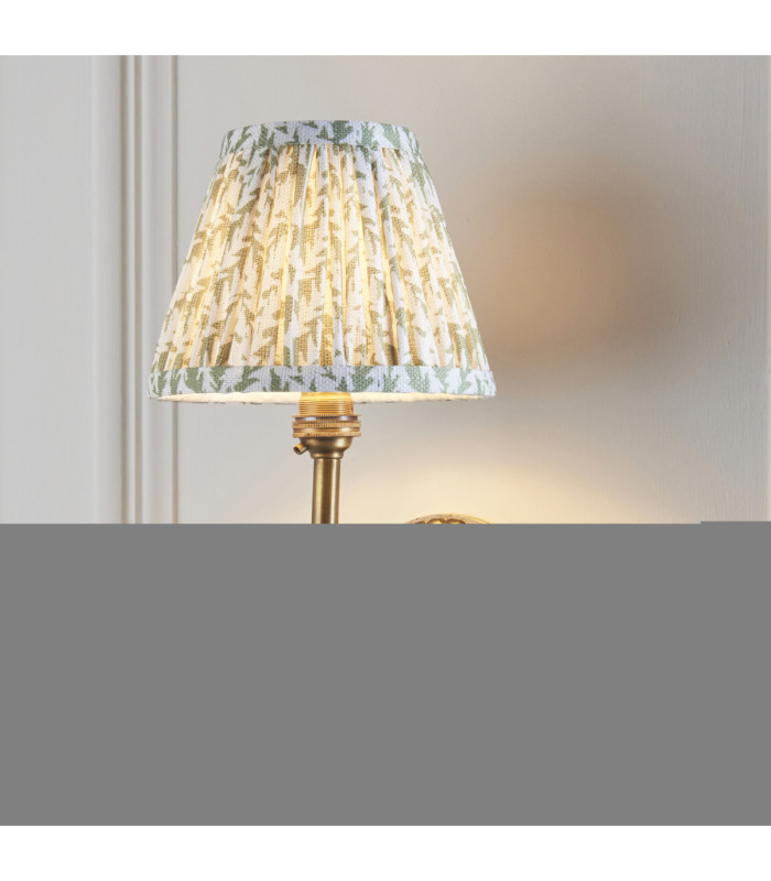 Dahlia Swan & Leaf 16cm Wall Lamp Antique Brass Herb Garden Green-2