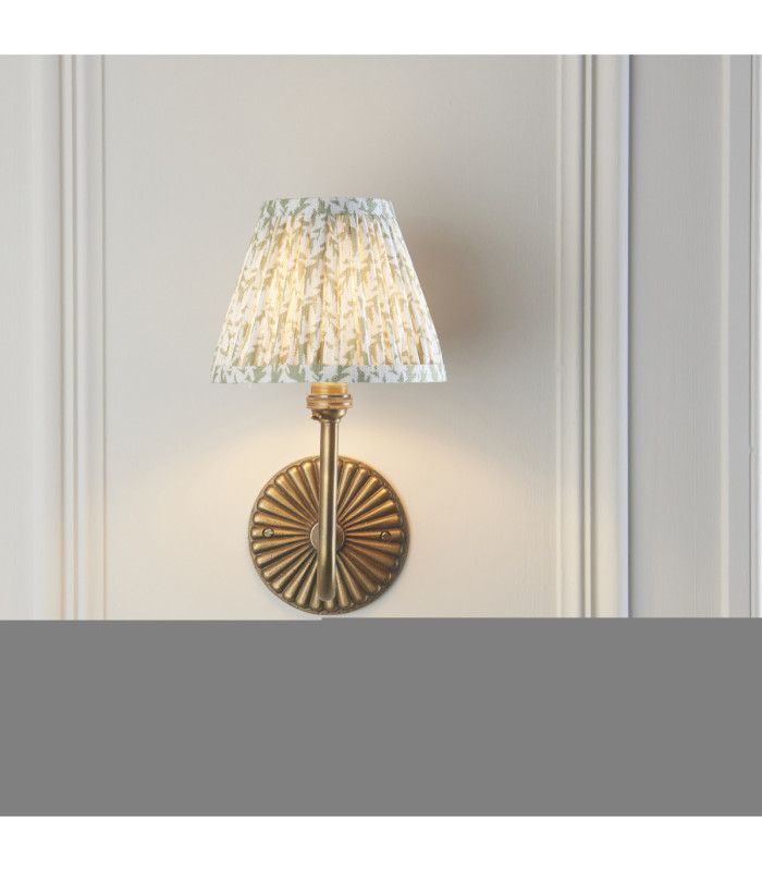 Dahlia Swan & Leaf 16cm Wall Lamp Antique Brass Herb Garden Green-3
