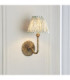 Dahlia Swan & Leaf 16cm Wall Lamp Antique Brass Herb Garden Green-4