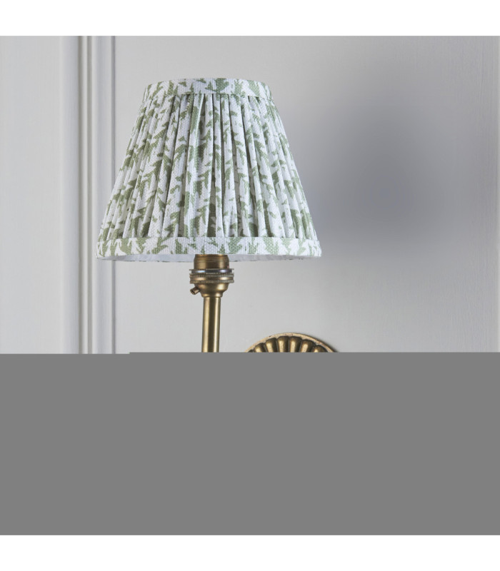 Dahlia Swan & Leaf 16cm Wall Lamp Antique Brass Herb Garden Green-5