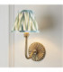 Dahlia Swan & Zigzag 16cm Wall Lamp Antique Brass Cotswold Green-2