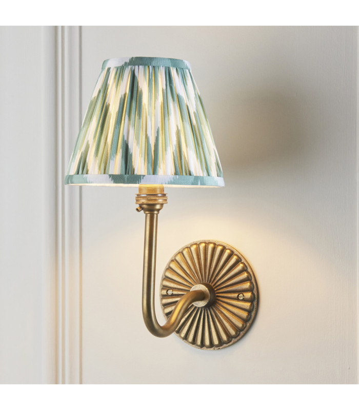 Dahlia Swan & Zigzag 16cm Wall Lamp Antique Brass Cotswold Green-2