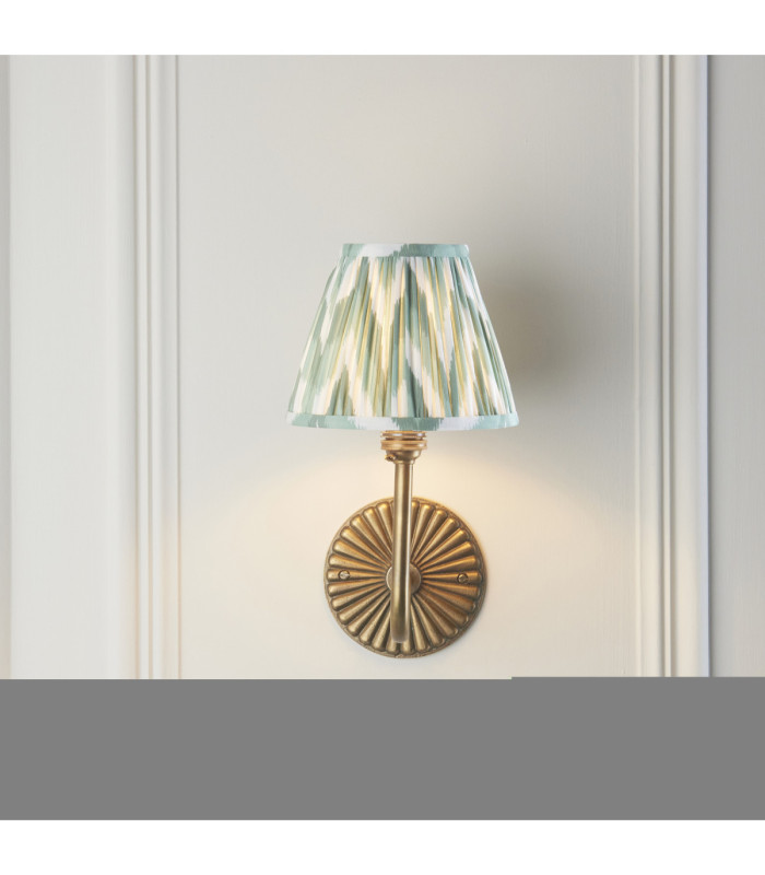 Dahlia Swan & Zigzag 16cm Wall Lamp Antique Brass Cotswold Green-3