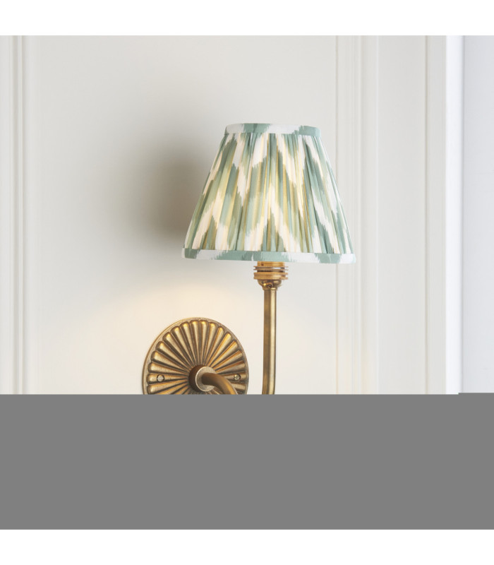 Dahlia Swan & Zigzag 16cm Wall Lamp Antique Brass Cotswold Green-4