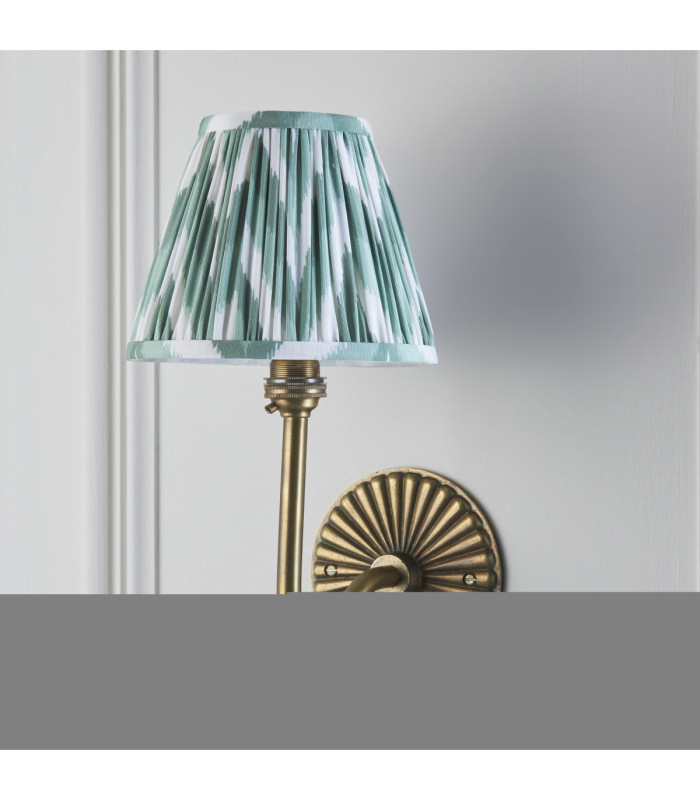 Dahlia Swan & Zigzag 16cm Wall Lamp Antique Brass Cotswold Green-5