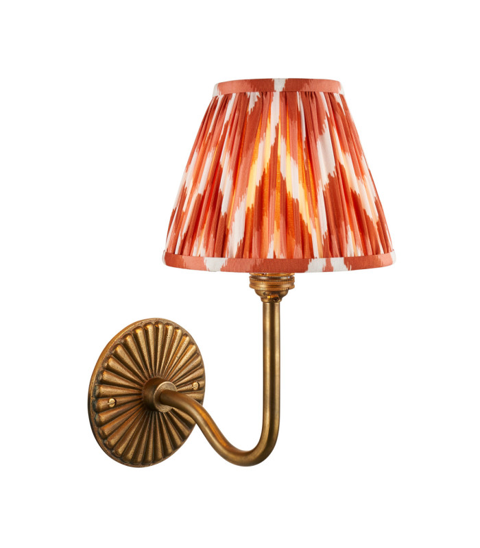 Dahlia Swan & Zigzag 16cm Wall Lamp Antique Brass Apricot Orange-1