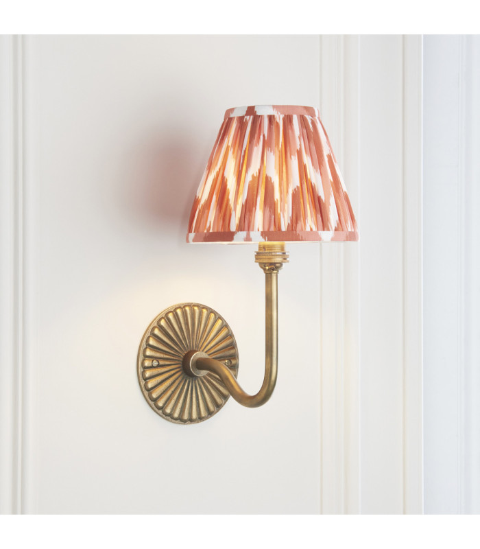 Dahlia Swan & Zigzag 16cm Wall Lamp Antique Brass Apricot Orange-4