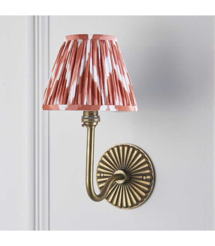 Dahlia Swan & Zigzag 16cm Wall Lamp Antique Brass Apricot Orange-5