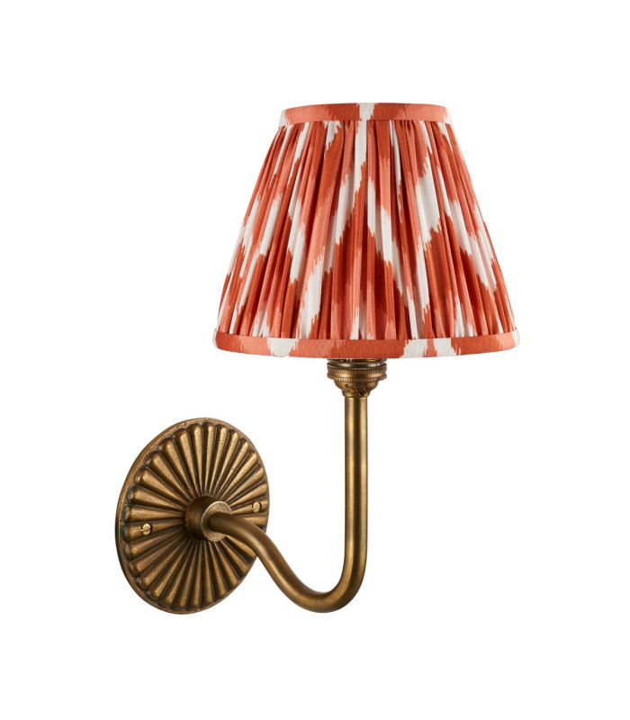Dahlia Swan & Zigzag 16cm Wall Lamp Antique Brass Apricot Orange-9
